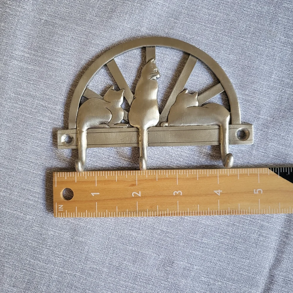 Pewter Silver Cat Wall Hook